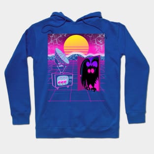 Mothman Figure Cryptid Vapor Wave Art Hoodie